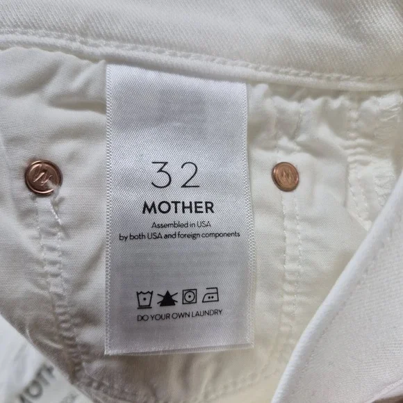 NWOT Mother Shorts The Rascal Slit Flip Denim Womens 32 White - Picture 4 of 9